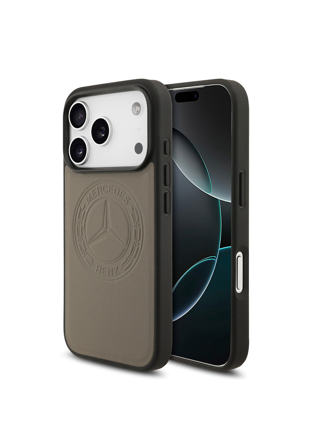 Apple iPhone 17 Pro Max Kılıf Mercedes Benz Orijinal Lisanslı Manyetik Şarj Uyumlu Hakiki Deri Nostaljik Yıldız Dizayn Kapak