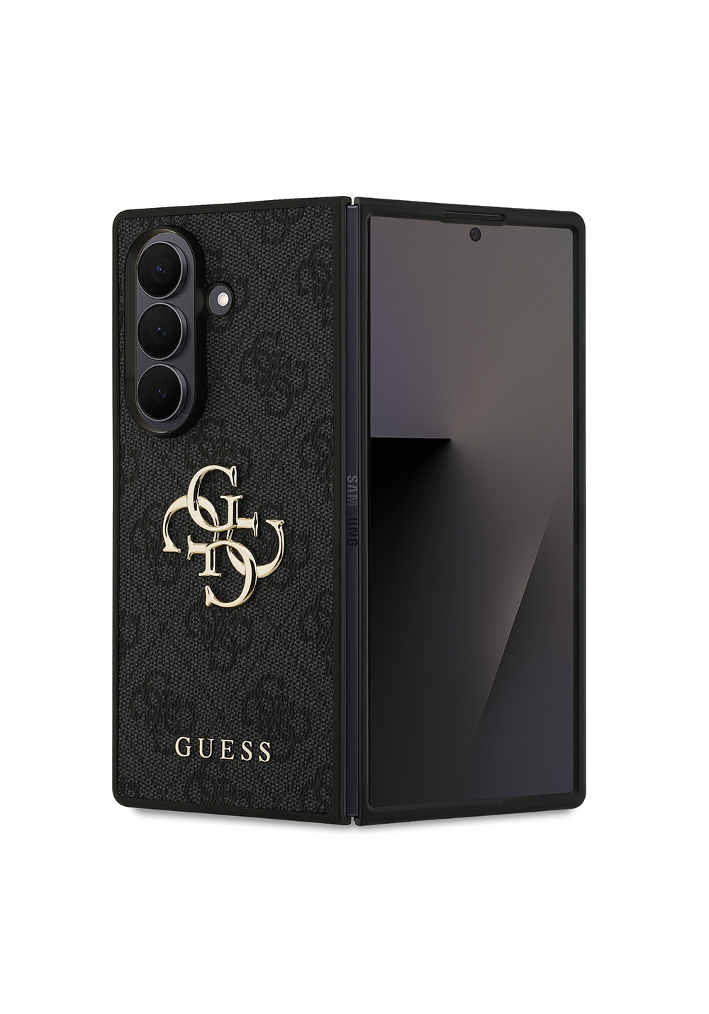 Galaxy Z Fold 7 Kılıf Guess Orijinal Lisanslı PU Deri Büyük Metal Logo Dizaynlı Kapak