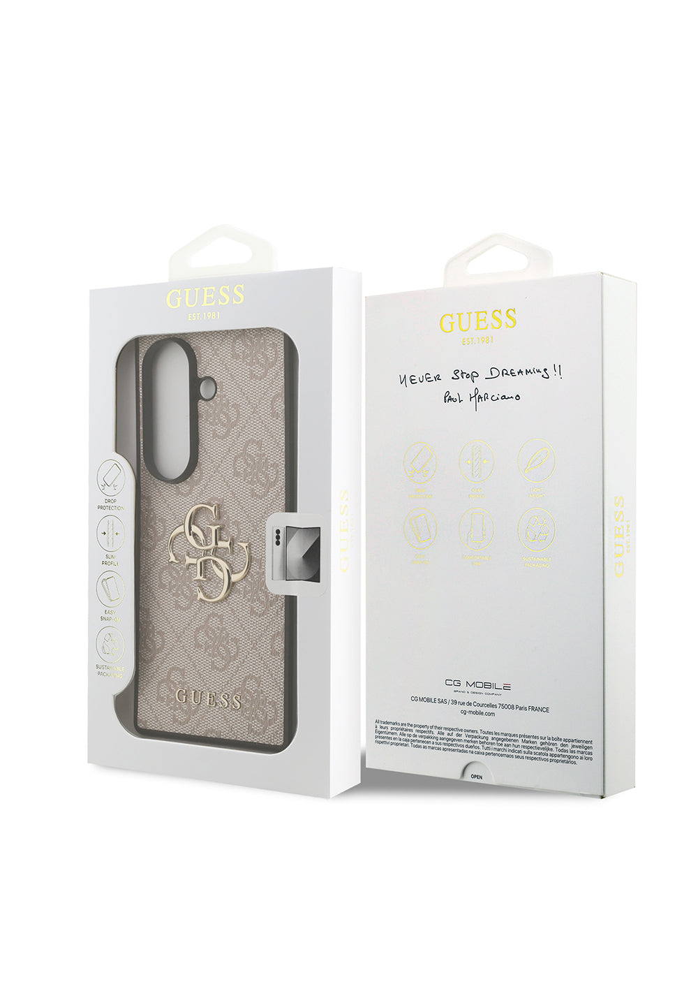 Galaxy Z Fold 7 Kılıf Guess Orijinal Lisanslı PU Deri Büyük Metal Logo Dizaynlı Kapak