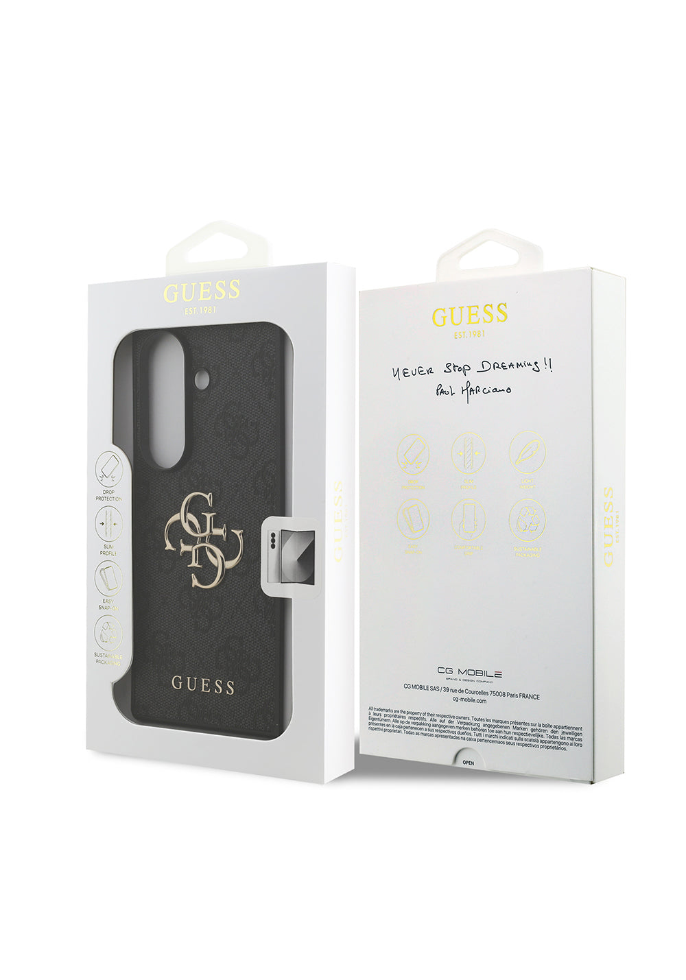 Galaxy Z Fold 7 Kılıf Guess Orijinal Lisanslı PU Deri Büyük Metal Logo Dizaynlı Kapak