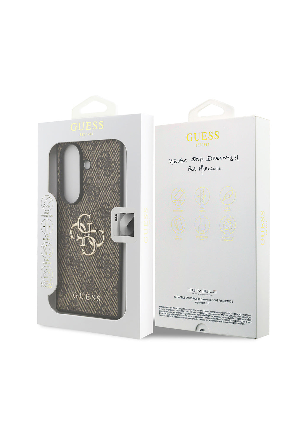 Galaxy Z Fold 7 Kılıf Guess Orijinal Lisanslı PU Deri Büyük Metal Logo Dizaynlı Kapak