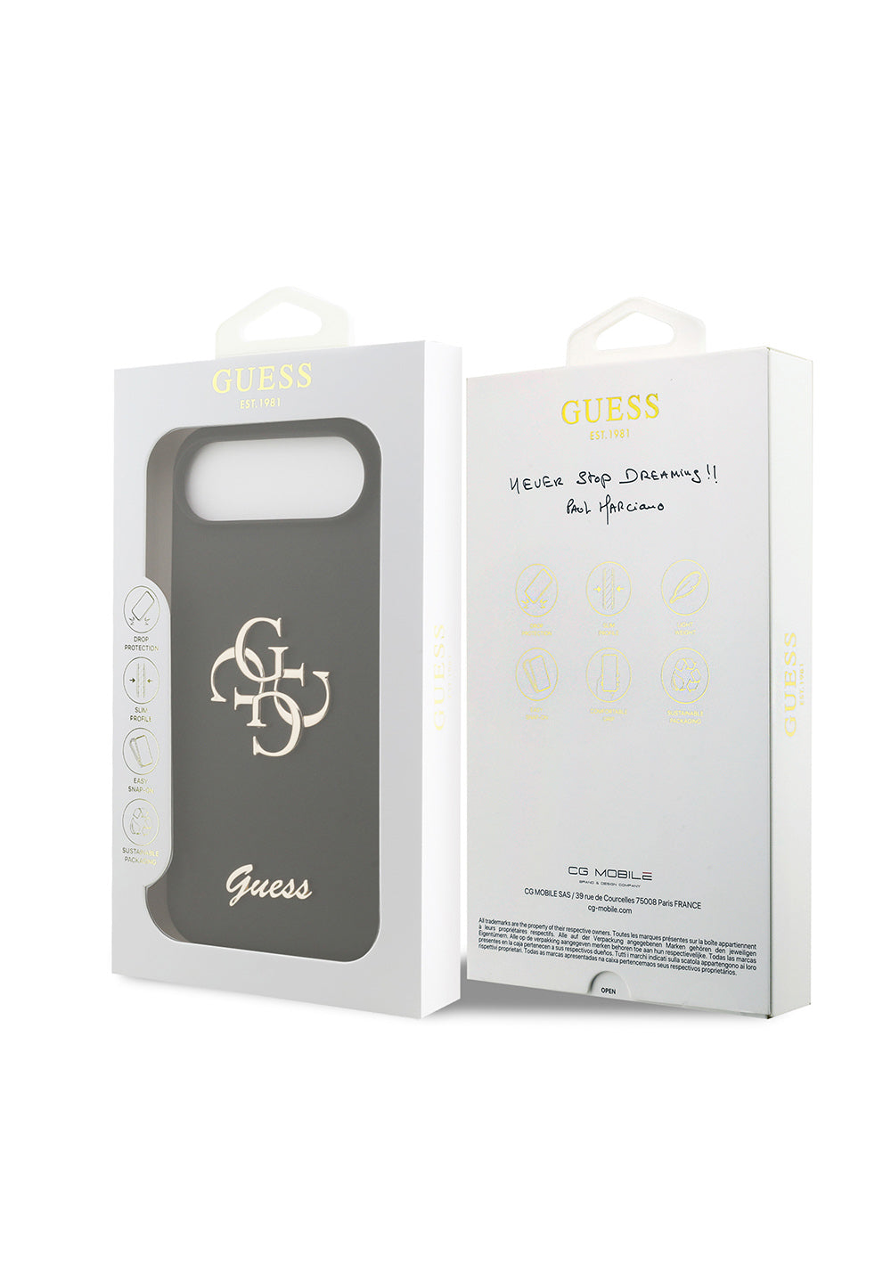 Apple iPhone 17 Air Kılıf Guess Orijinal Lisanslı Grained Yazı Logolu Kapak