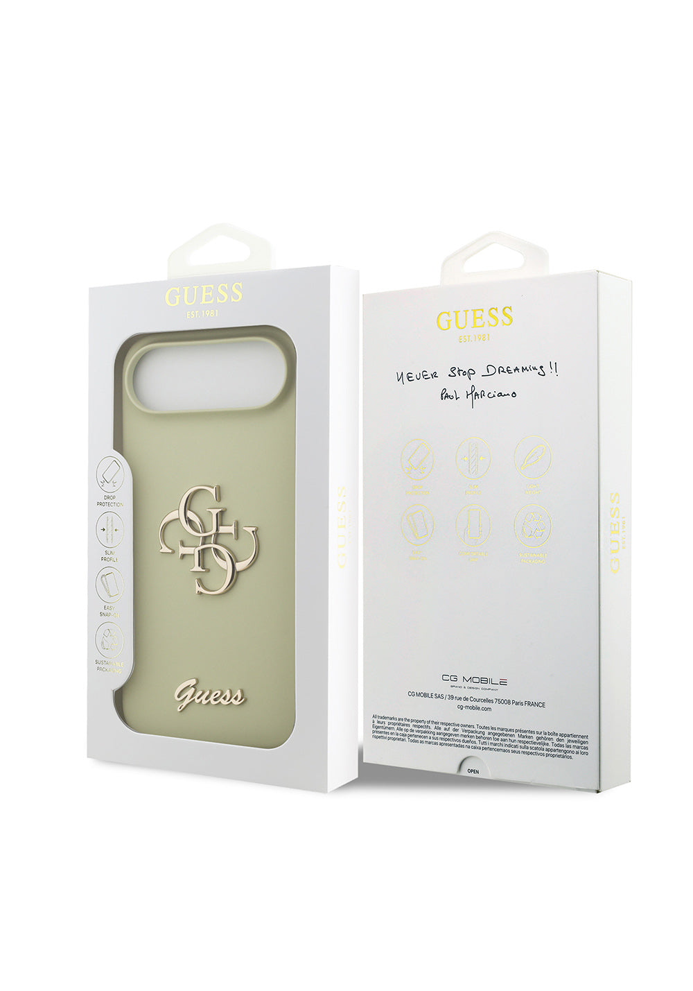 Apple iPhone 17 Air Kılıf Guess Orijinal Lisanslı Grained Yazı Logolu Kapak