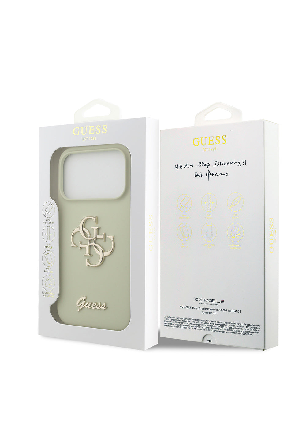Apple iPhone 17 Pro Kılıf Guess Orijinal Lisanslı Grained Yazı Logolu Kapak