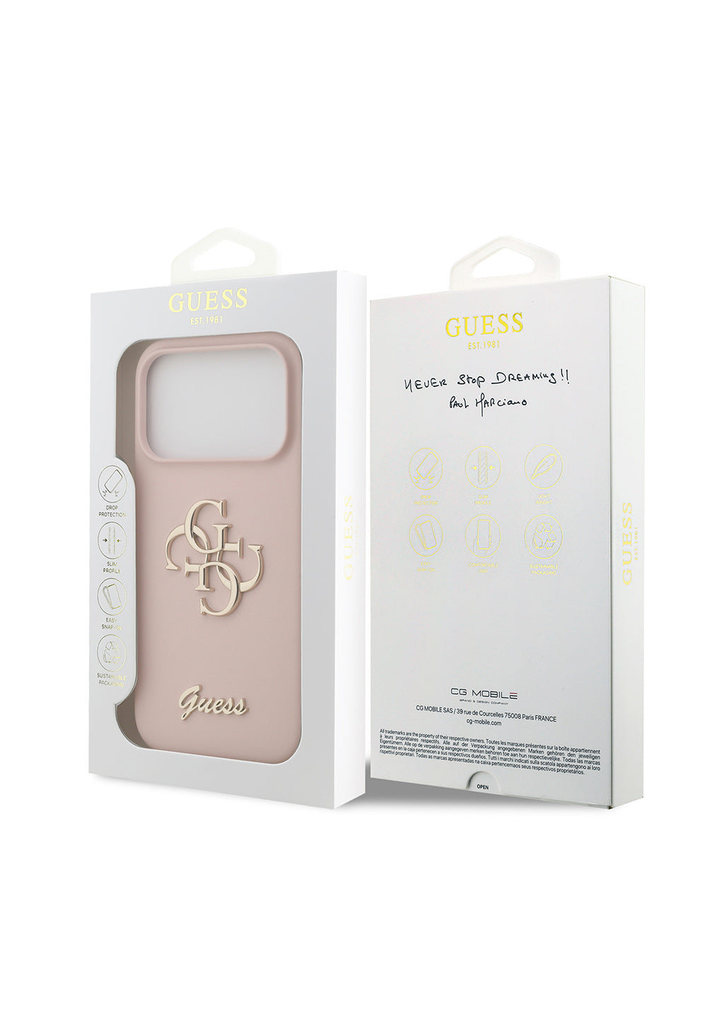 Apple iPhone 17 Pro Kılıf Guess Orijinal Lisanslı Grained Yazı Logolu Kapak