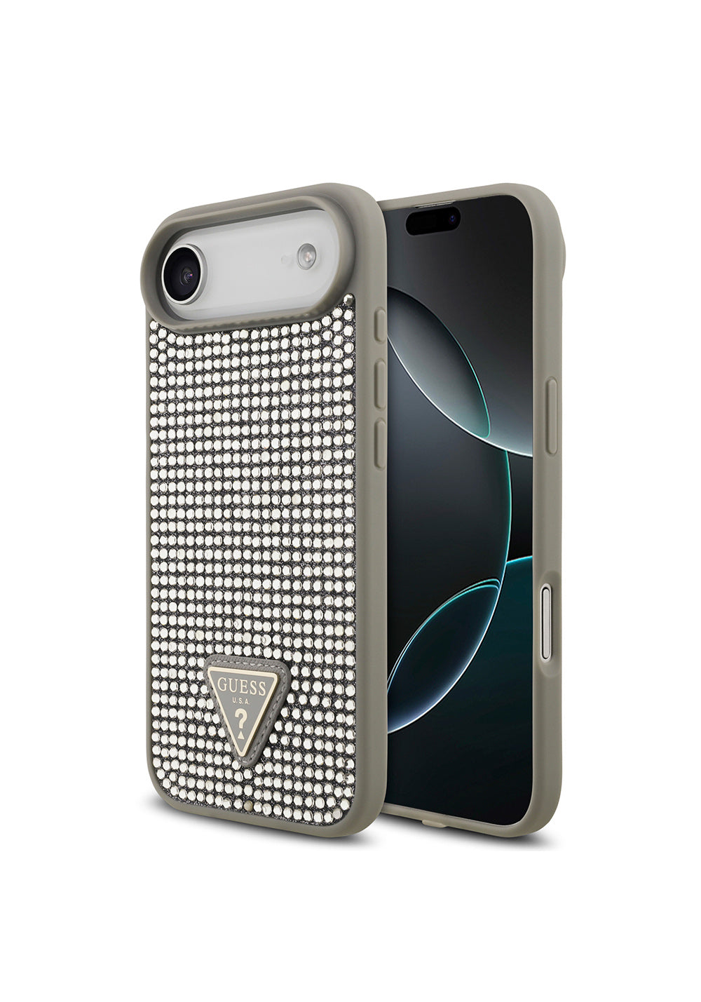 Apple iPhone 17 Air Kılıf Guess Orijinal Lisanslı Taşlı Arka Yüzey Üçgen Logolu Kapak