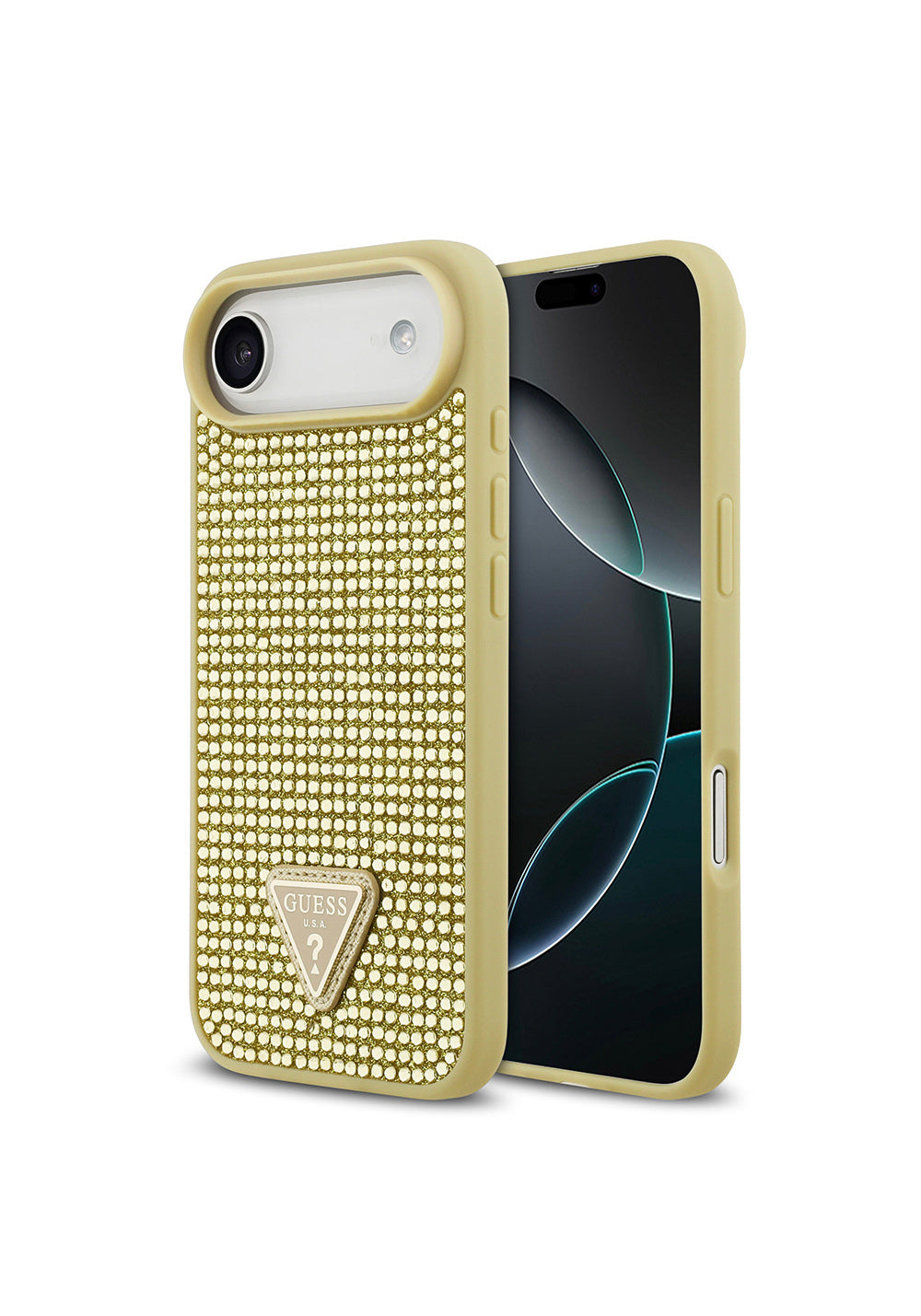 Apple iPhone 17 Air Kılıf Guess Orijinal Lisanslı Taşlı Arka Yüzey Üçgen Logolu Kapak