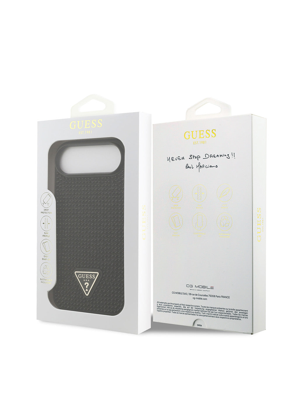 Apple iPhone 17 Air Kılıf Guess Orijinal Lisanslı Taşlı Arka Yüzey Üçgen Logolu Kapak