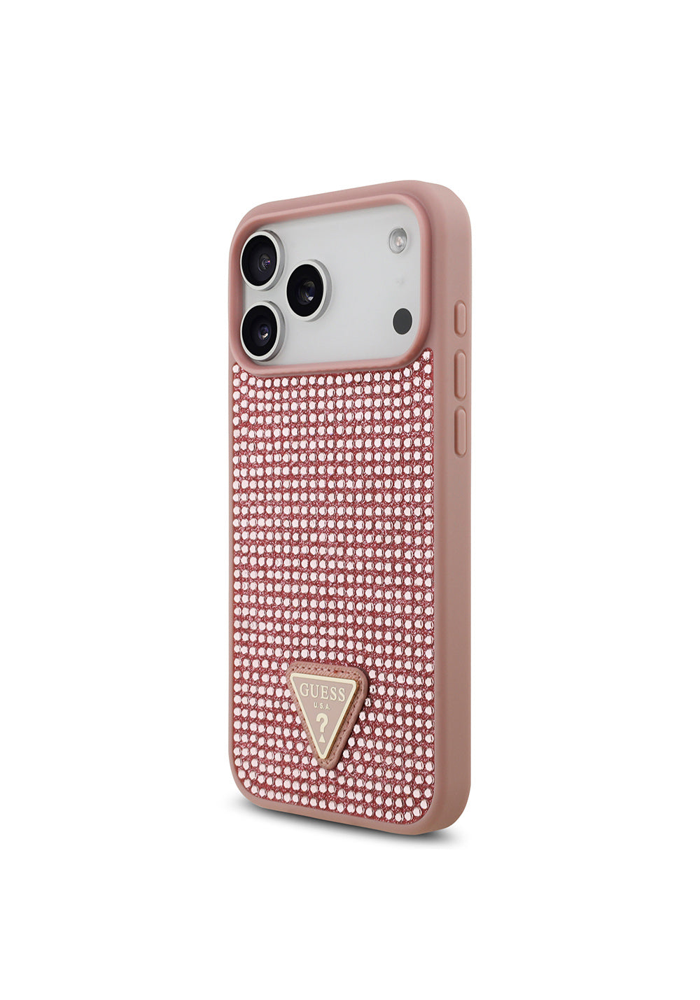Apple iPhone 17 Pro Max Kılıf Guess Orijinal Lisanslı Taşlı Arka Yüzey Üçgen Logolu Kapak