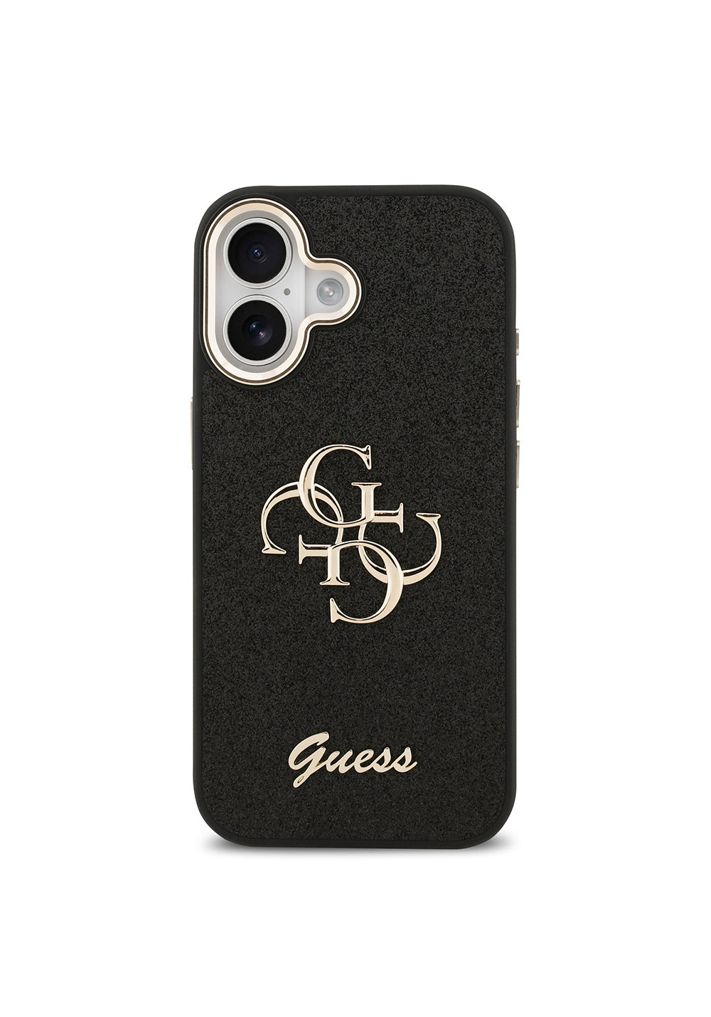 Apple iPhone 17 Kılıf Guess Orijinal Lisanslı 4G Büyük Metal Kamera Çerçeveli ve Logolu Glitter Kapak