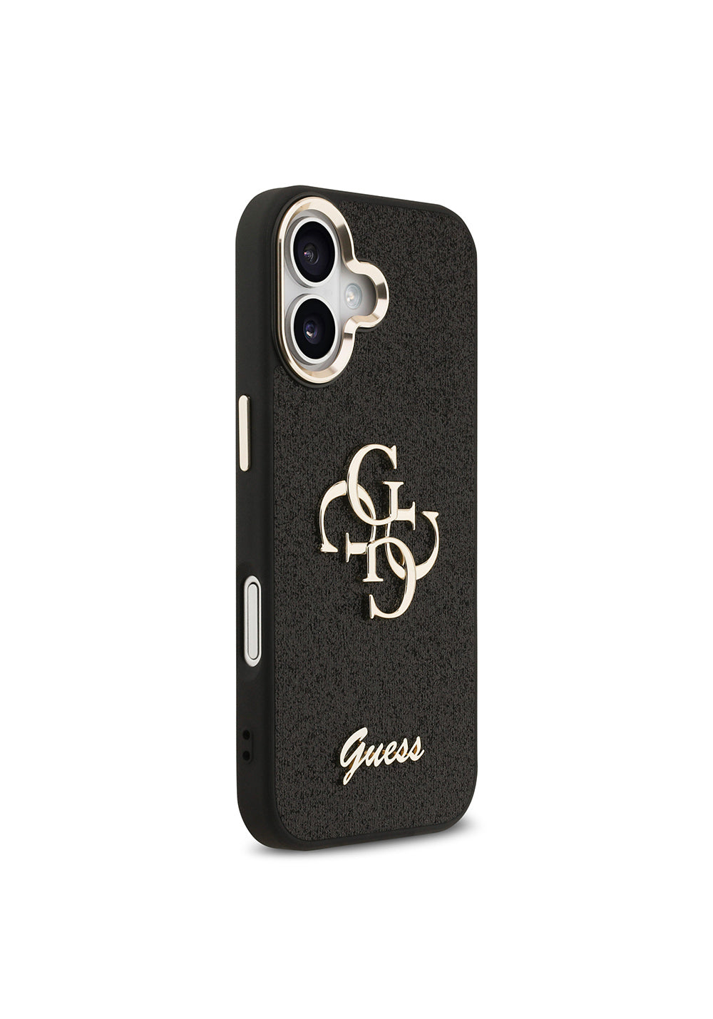 Apple iPhone 17 Kılıf Guess Orijinal Lisanslı 4G Büyük Metal Kamera Çerçeveli ve Logolu Glitter Kapak