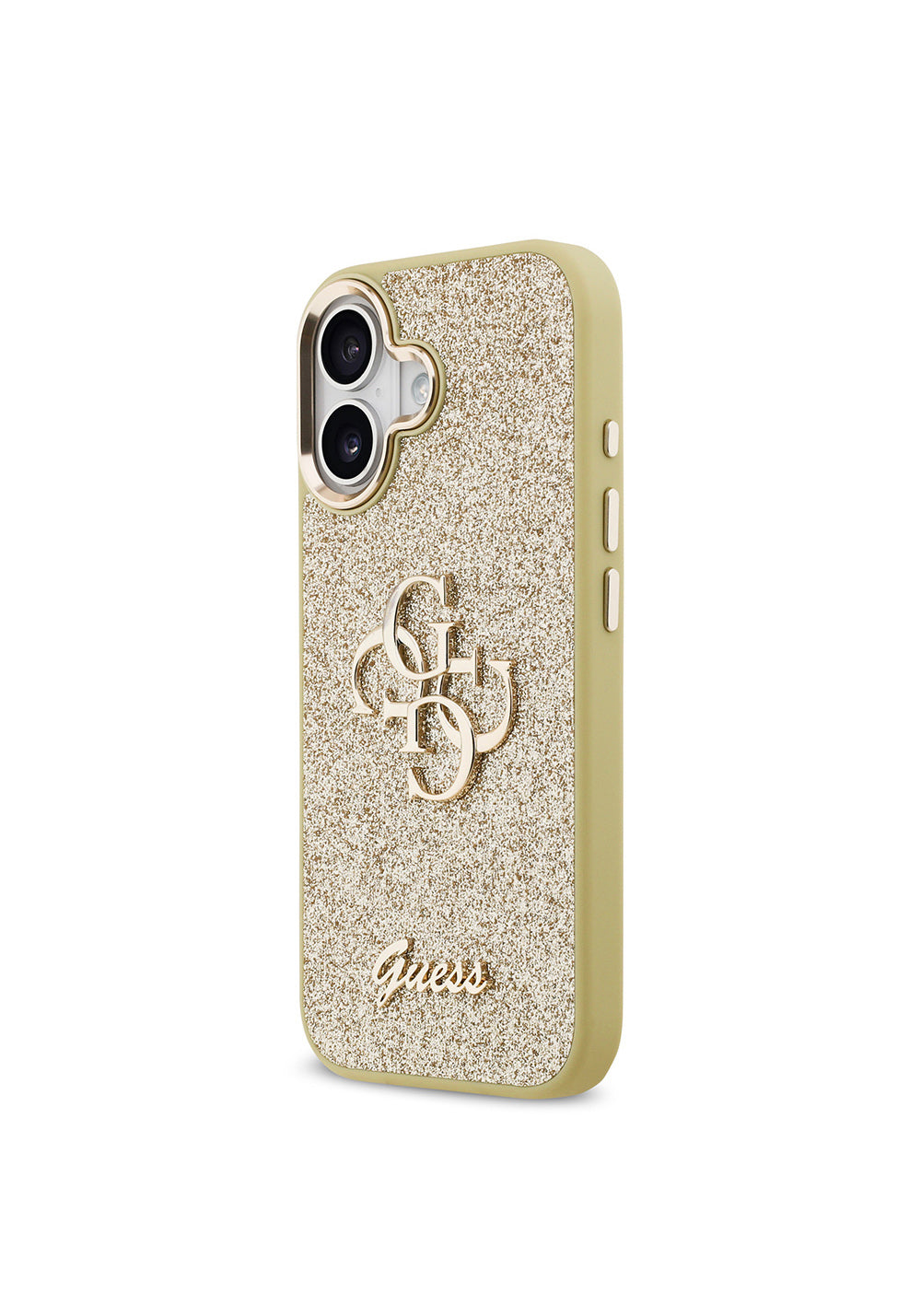 Apple iPhone 17 Kılıf Guess Orijinal Lisanslı 4G Büyük Metal Kamera Çerçeveli ve Logolu Glitter Kapak