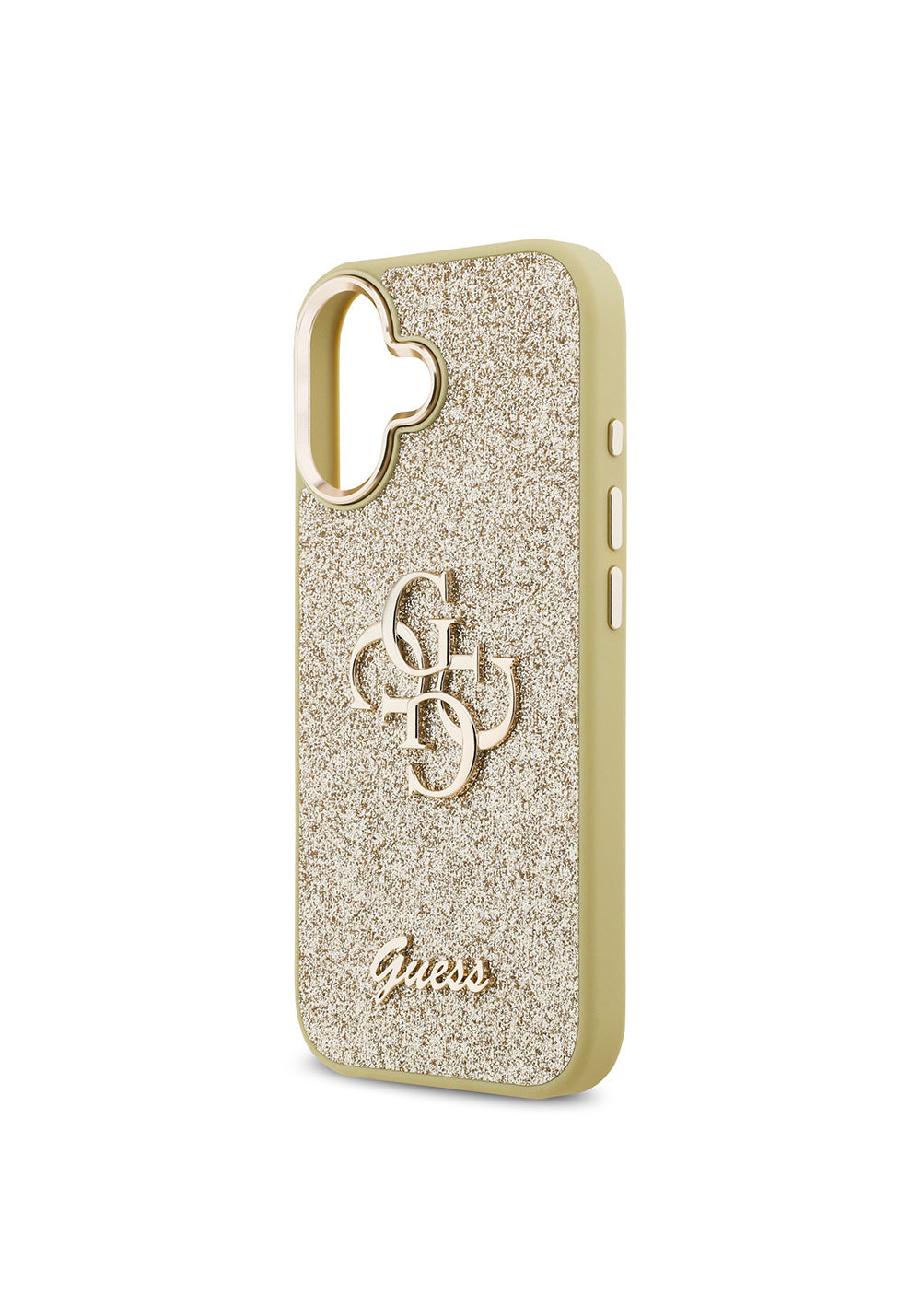 Apple iPhone 17 Kılıf Guess Orijinal Lisanslı 4G Büyük Metal Kamera Çerçeveli ve Logolu Glitter Kapak
