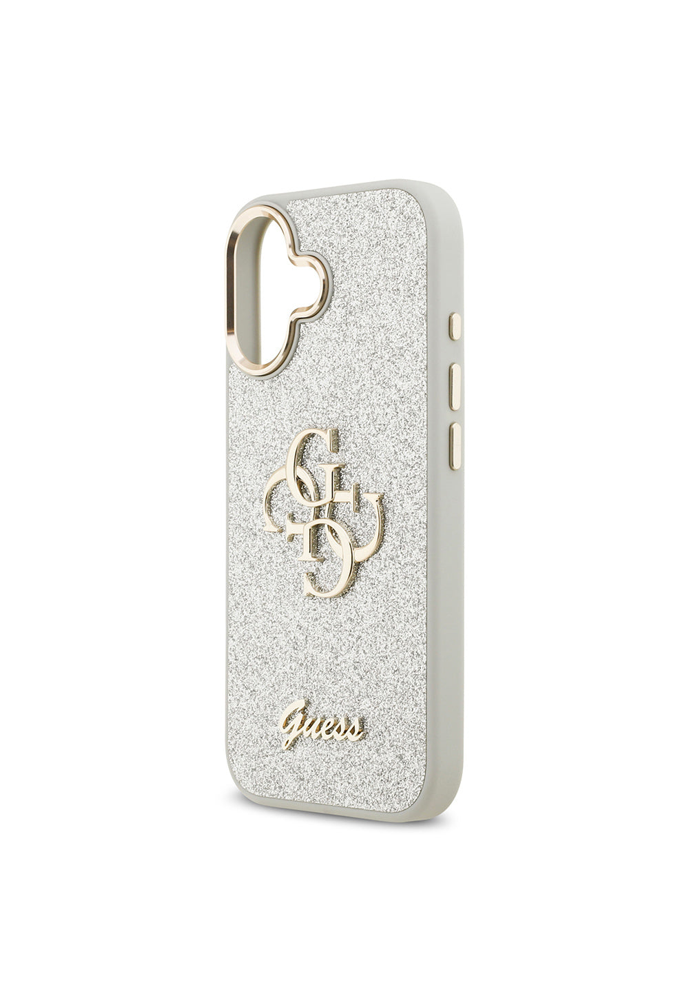 Apple iPhone 17 Kılıf Guess Orijinal Lisanslı 4G Büyük Metal Kamera Çerçeveli ve Logolu Glitter Kapak
