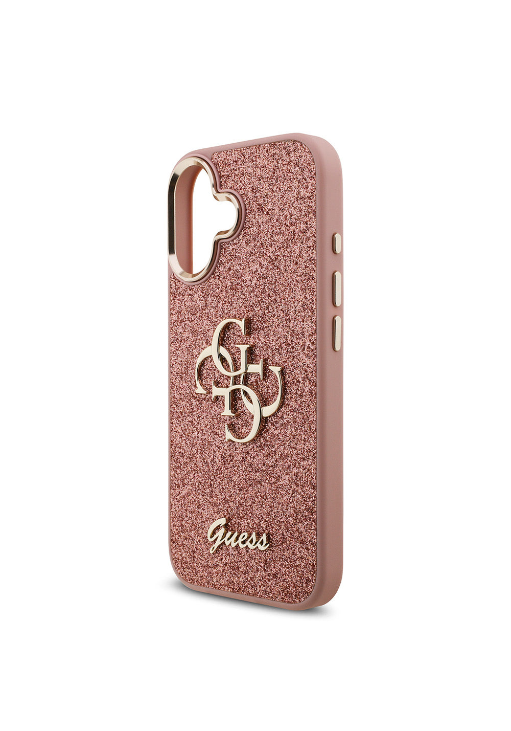 Apple iPhone 17 Kılıf Guess Orijinal Lisanslı 4G Büyük Metal Kamera Çerçeveli ve Logolu Glitter Kapak