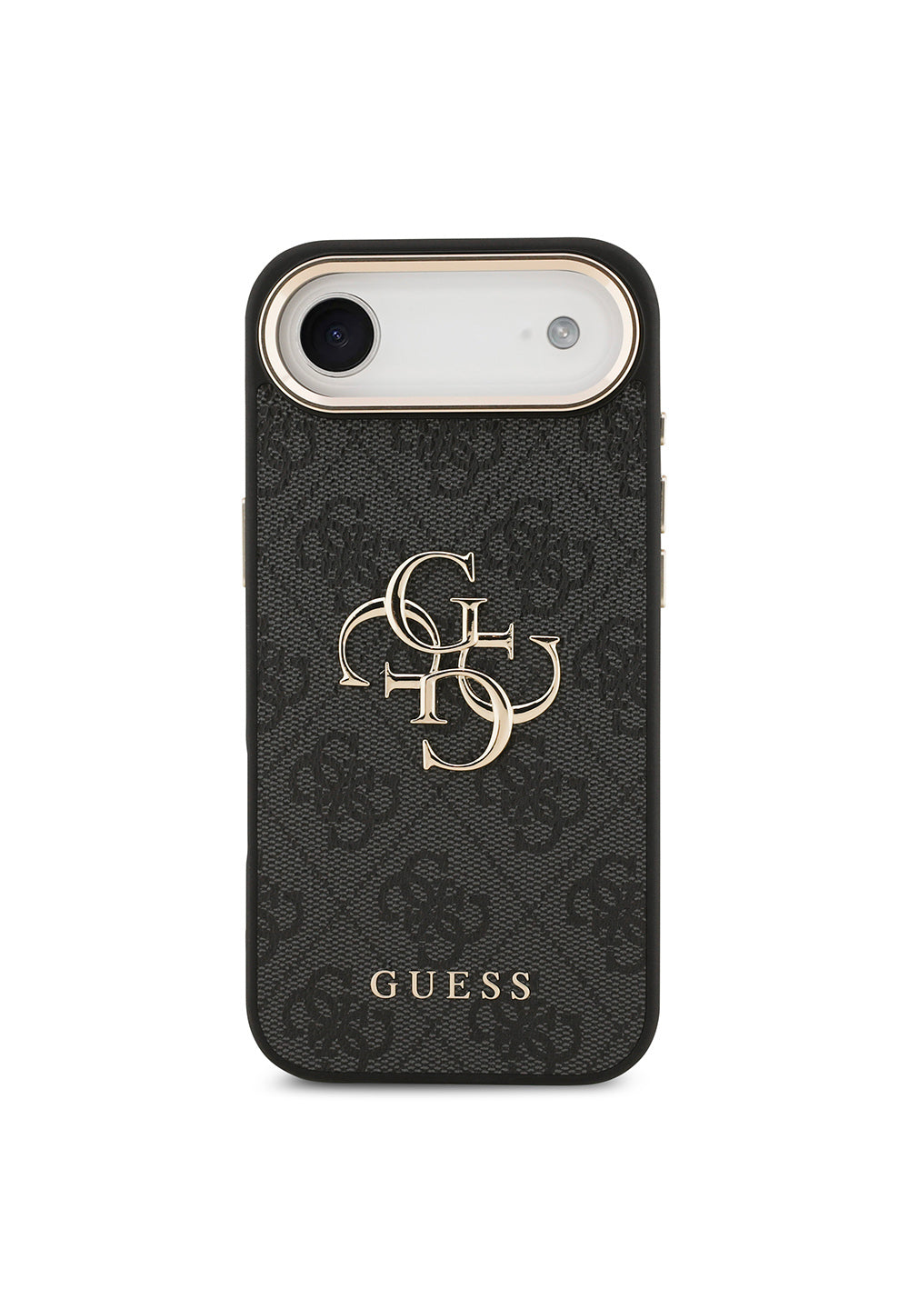 Apple iPhone 17 Air Kılıf Guess Orijinal Lisanslı Gold Metal Kamera Çerçeveli 4G Desenli Metal Büyük 4G ve Yazı Logolu Kapak