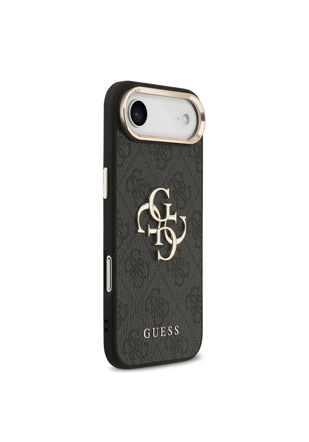 Apple iPhone 17 Air Kılıf Guess Orijinal Lisanslı Gold Metal Kamera Çerçeveli 4G Desenli Metal Büyük 4G ve Yazı Logolu Kapak