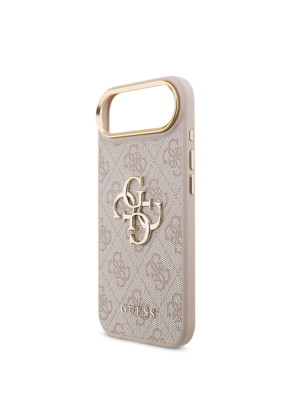 Apple iPhone 17 Air Kılıf Guess Orijinal Lisanslı Gold Metal Kamera Çerçeveli 4G Desenli Metal Büyük 4G ve Yazı Logolu Kapak