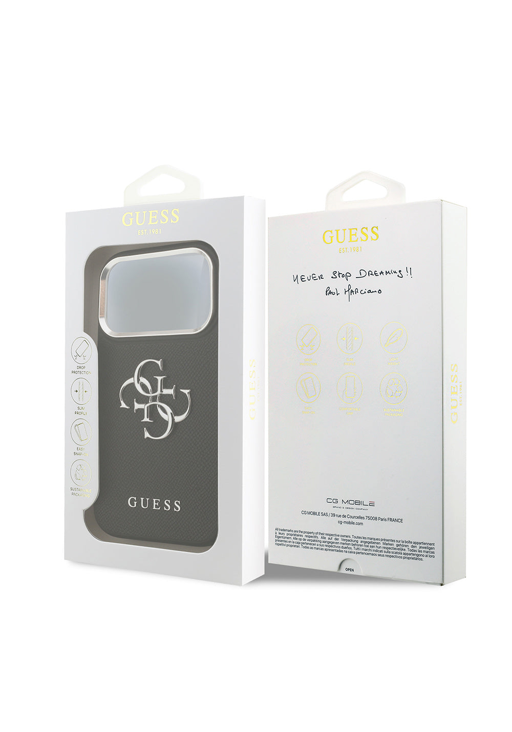 Apple iPhone 17 Pro Kılıf Guess Orijinal Lisanslı PU Deri 4G Büyük Metal Logo Dizaynlı Kapak