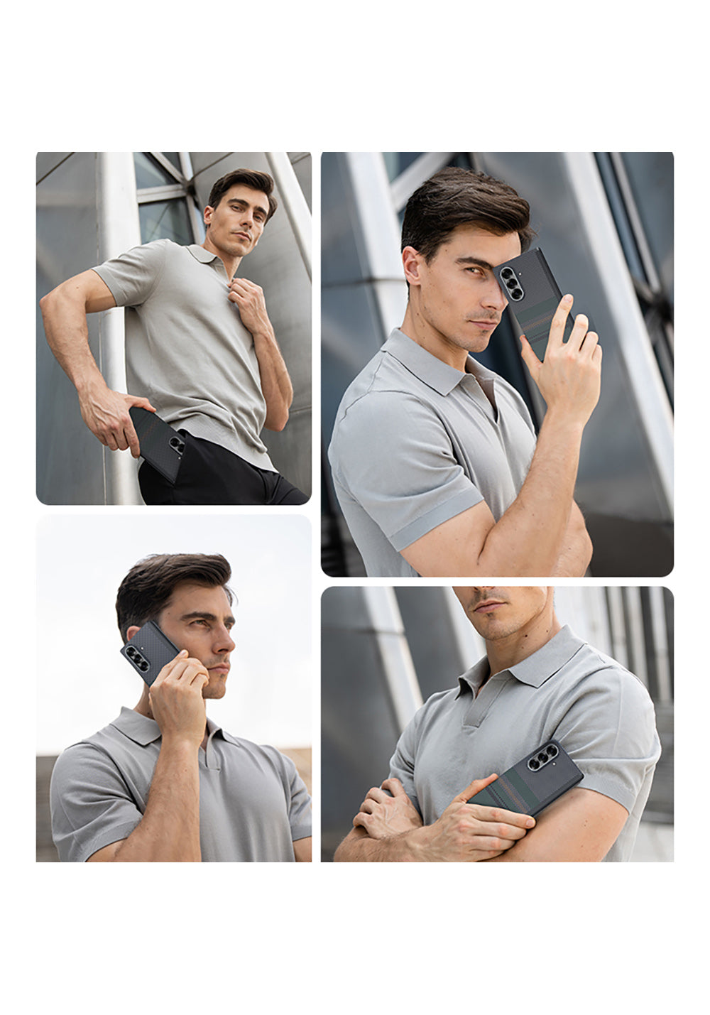 Galaxy Z Fold 7 Kılıf Manyetik Şarj Uyumlu Karbon Fiber Tasarımlı Benks Aurora ArmorAir Kevlar Kapak