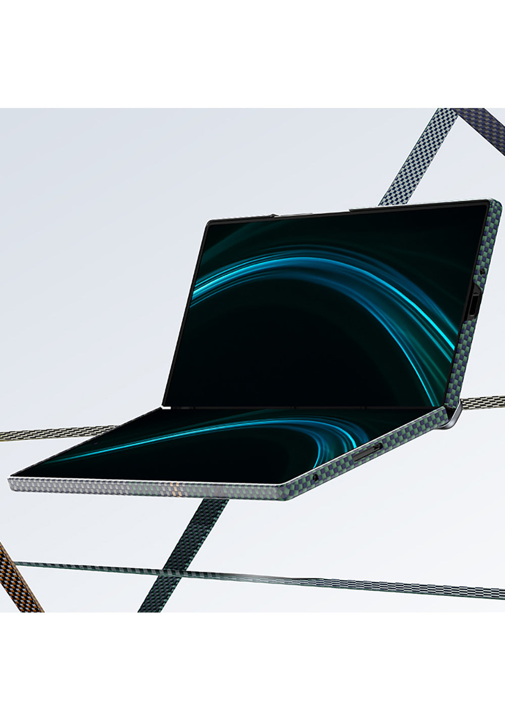 Galaxy Z Fold 7 Kılıf Manyetik Şarj Uyumlu Karbon Fiber Tasarımlı Benks Aurora ArmorAir Kevlar Kapak