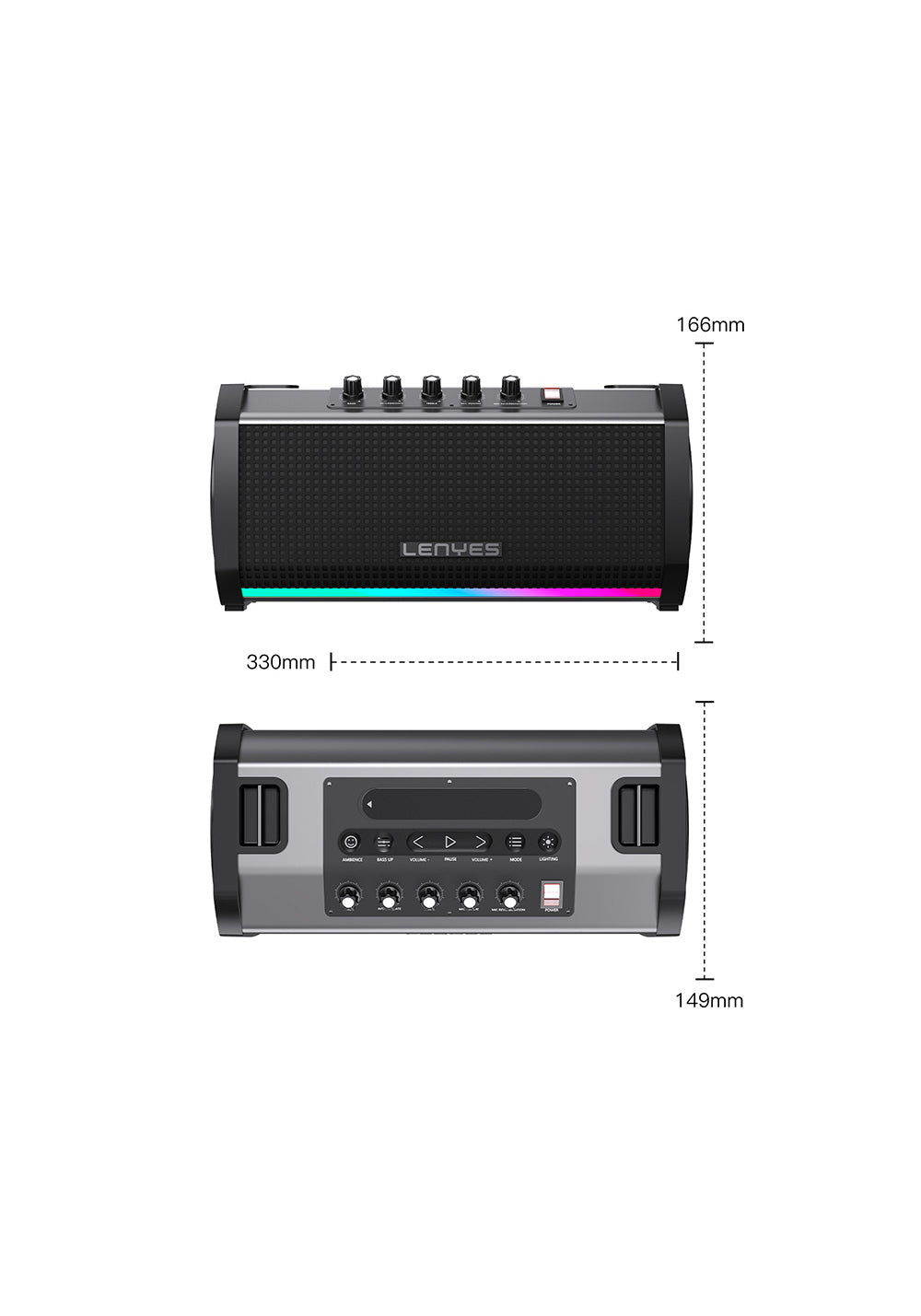 Lenyes S863 RGB Led Işıklı Mikrofonlu TWS Bluetooth Speaker Hoparlör v5.3