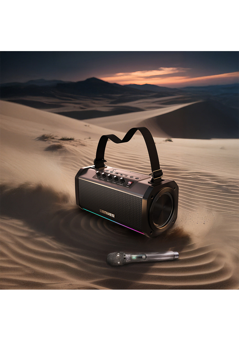 Lenyes S863 RGB Led Işıklı Mikrofonlu TWS Bluetooth Speaker Hoparlör v5.3