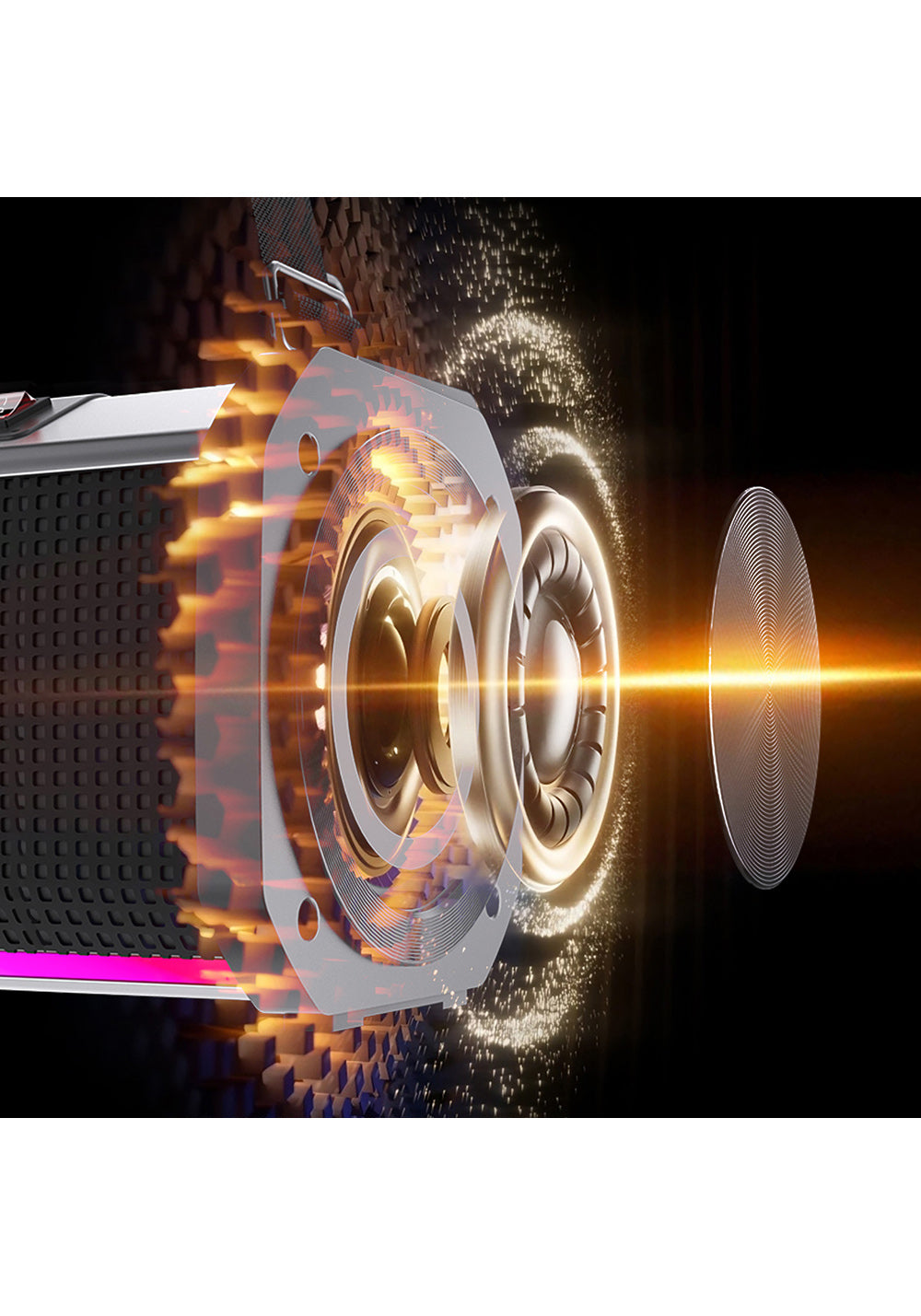 Lenyes S863 RGB Led Işıklı Mikrofonlu TWS Bluetooth Speaker Hoparlör v5.3