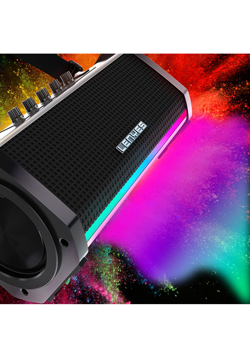 Lenyes S863 RGB Led Işıklı Mikrofonlu TWS Bluetooth Speaker Hoparlör v5.3