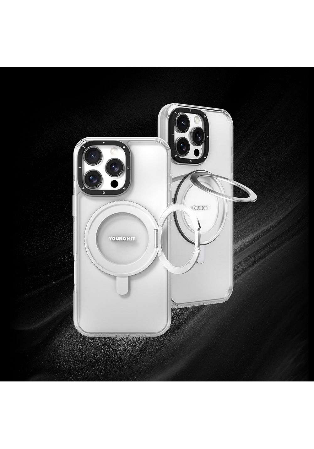Apple iPhone 16 Pro Max Kılıf Manyetik Şarj Uyumlu Standlı Aksiyon Butonlu Youngkit Pivot Serisi Kapak