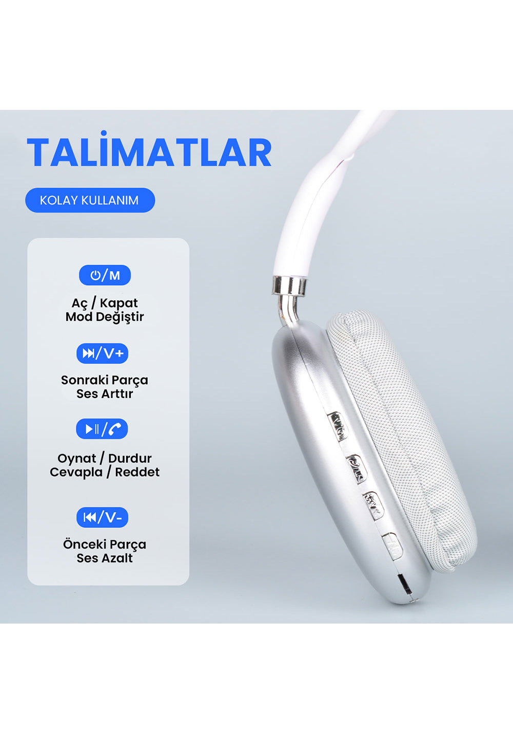 Lapas P10 Hi-Fi Ses Kalitesi Ayarlanabilir ve Katlanabilir Kulak Üstü Bluetooth Kulaklık