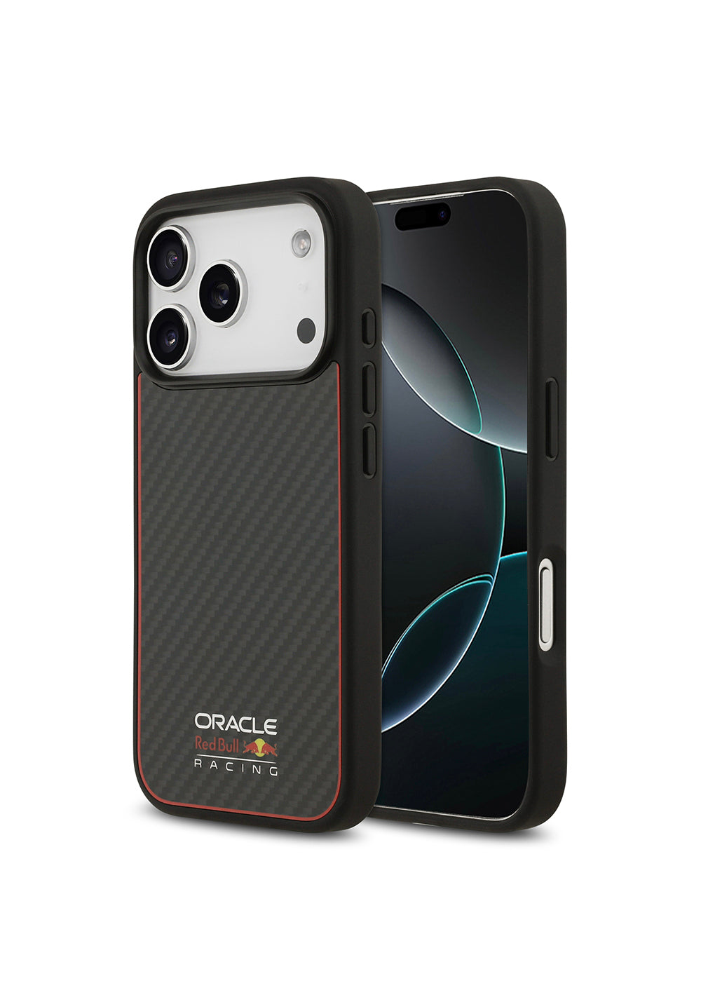 Apple iPhone 17 Pro Kılıf Redbull Orijinal Lisanslı Manyetik Şarj Uyumlu Karbon Fiber Parlayan Logolu Kapak