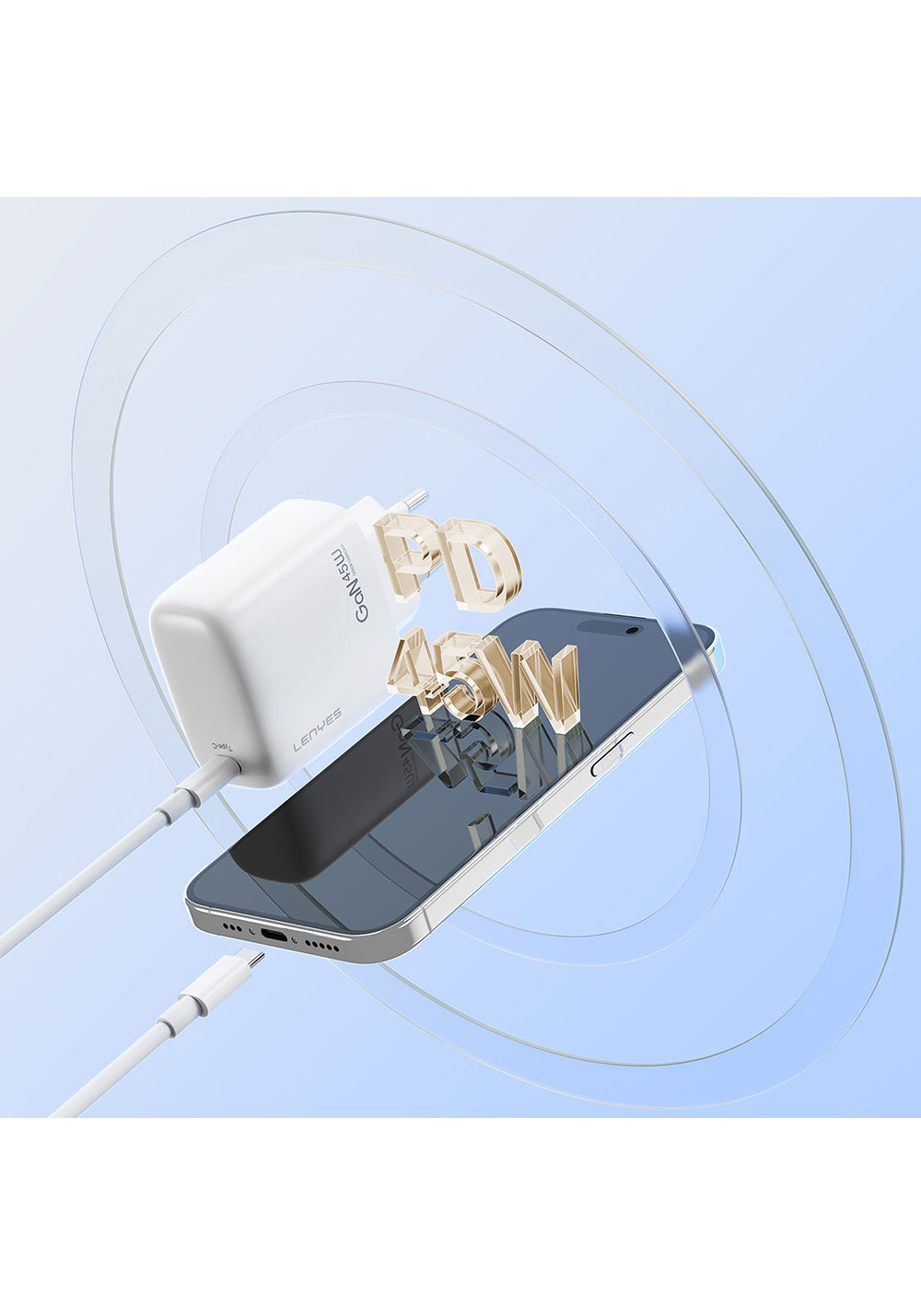 Lenyes LCH92 Type-C GaN Teknolojili PD Hızlı Şarj Özellikli Şarj Başlığı 30W