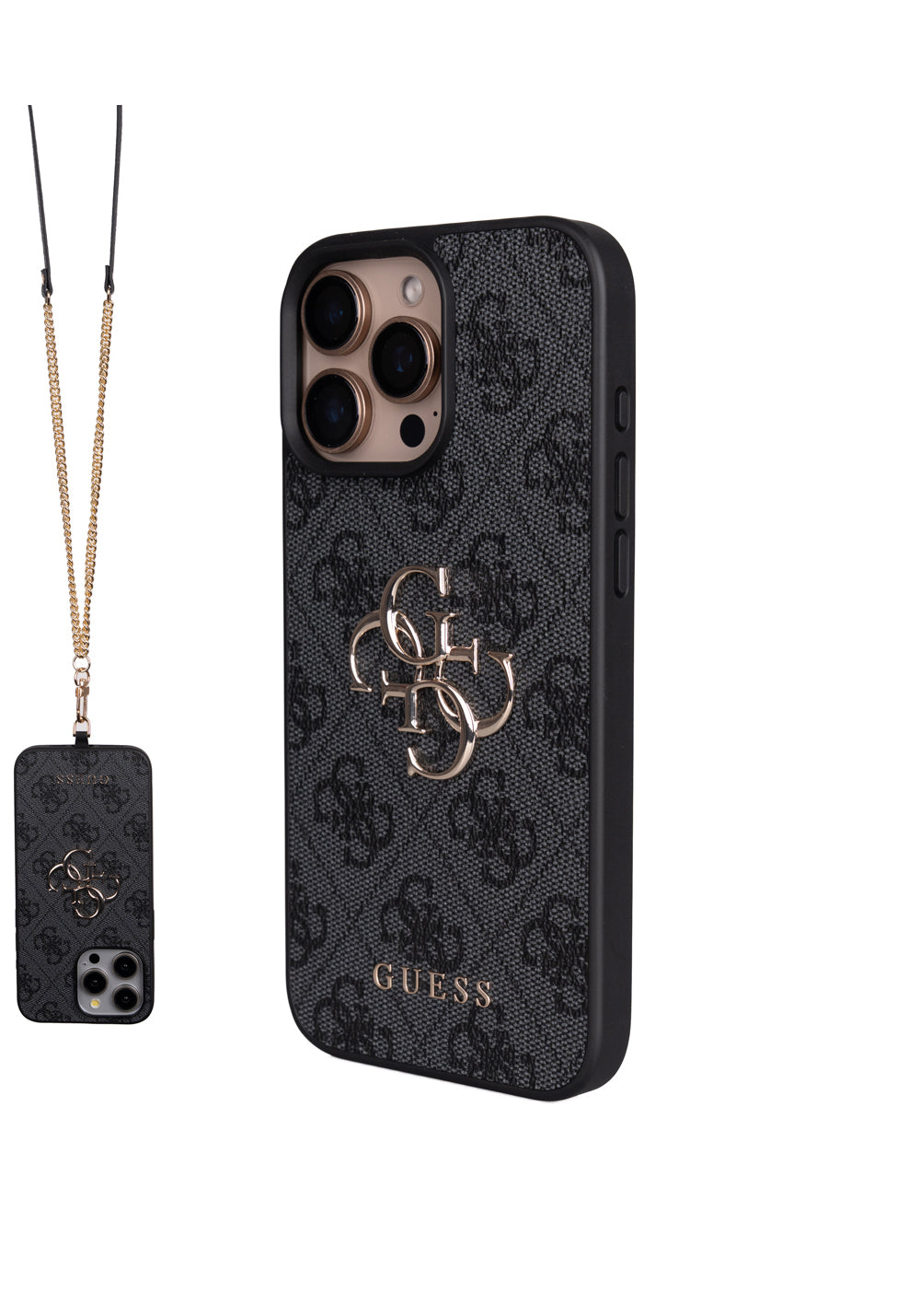 Apple iPhone 16 Pro Max Kılıf Guess Orijinal Lisanslı PU Deri 4G Büyük Metal Logolu Çapraz Vücut Askılı Kapak