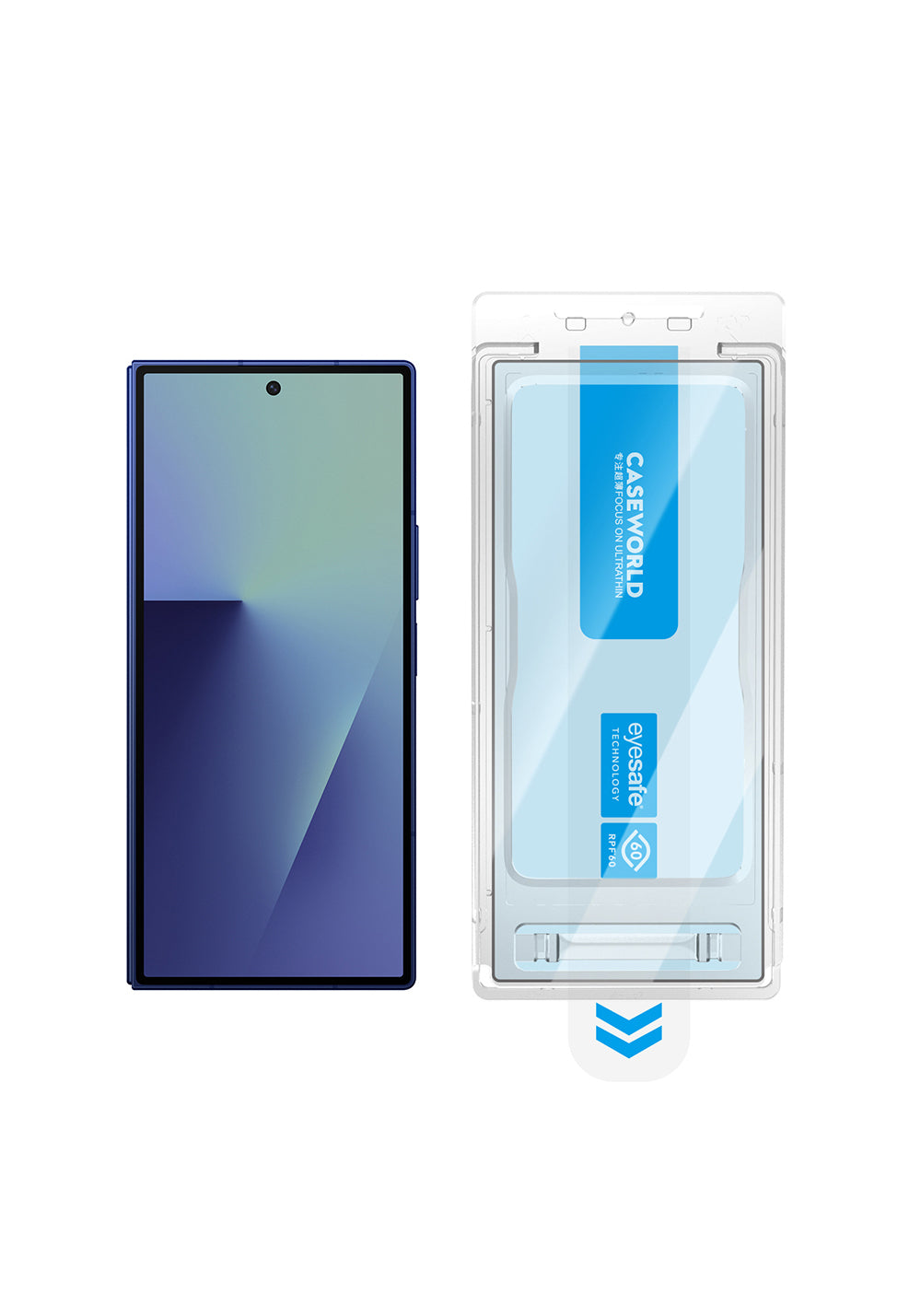 Galaxy Z Fold 7 CaseWorld Applicator Serisi 2.5D Eyesafe Mavi Işık Teknolojili 0.33mm Temperli Cam Ekran Koruyucu+ Uygulama Aparatı