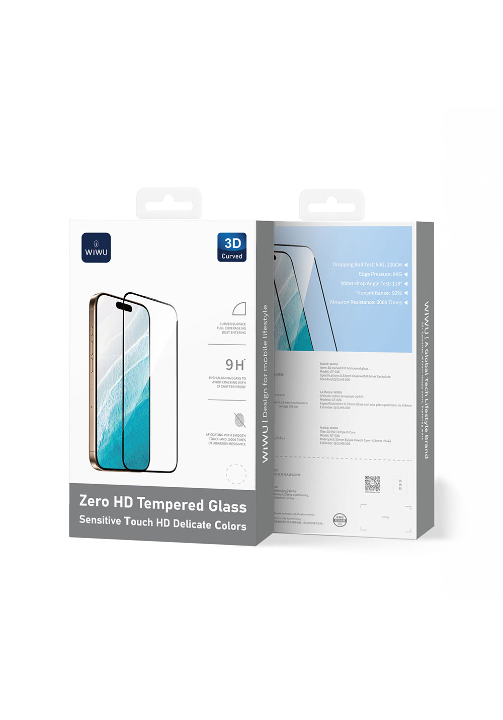 Apple iPhone 17 Air Wiwu GT-026 Zero Curved Parmak İzi Bırakmayan Temperli Cam Ekran Koruyucu