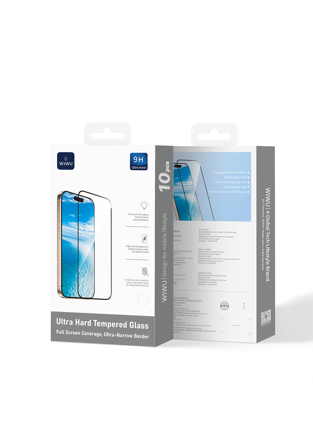 Apple iPhone 17 Pro Max Wiwu GT-008 Polimer Oleofobik Kaplama Şeffaf Pürüzsüz Temperli Cam Ekran Koruyucu 10'lu Paket