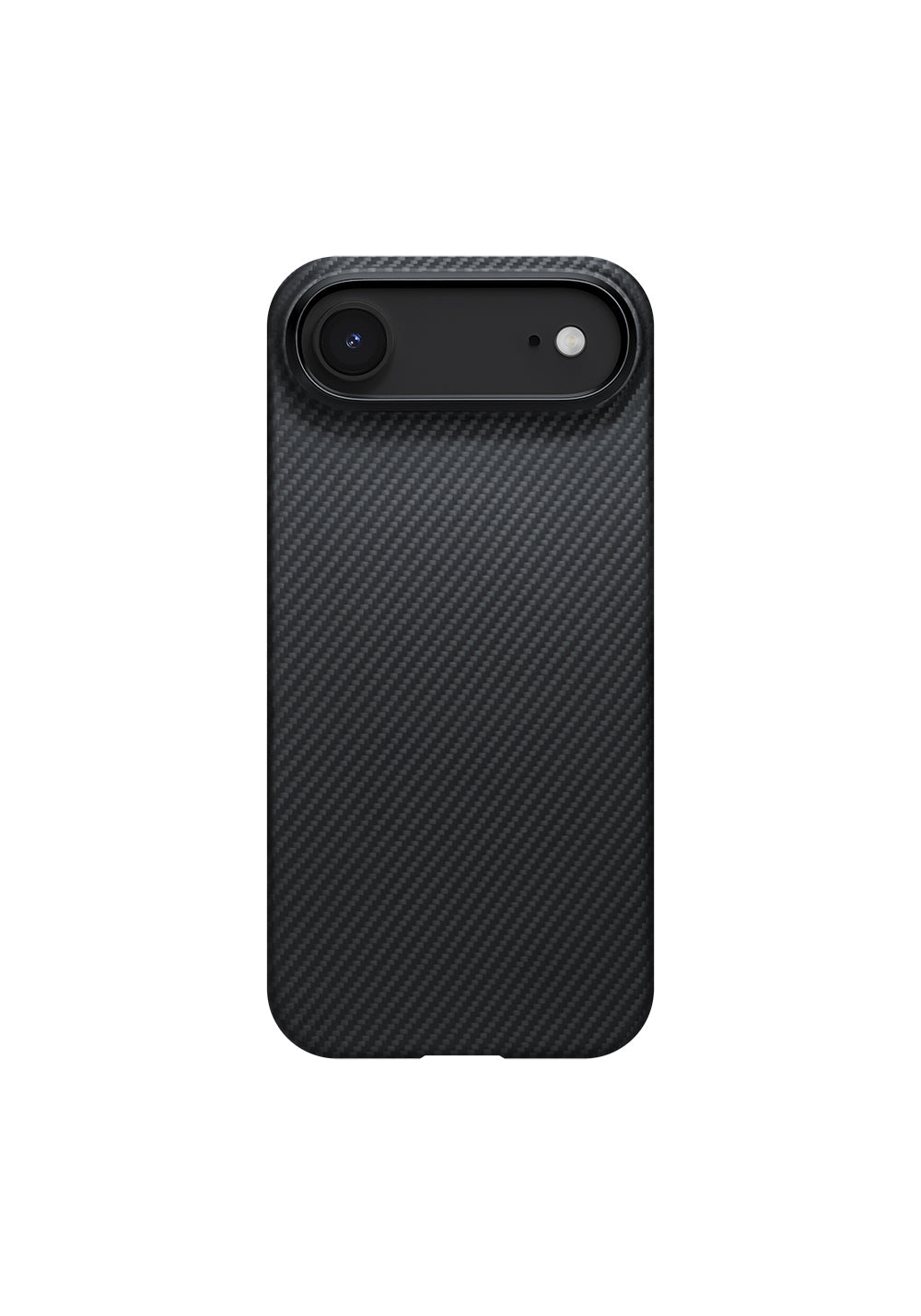 Apple iPhone 17 Air Kılıf Manyetik Şarj Uyumlu 1500D Aramid Karbon Fiber Pitaka Ultra-Slim Classic Serisi Black-Grey Twill Kapak