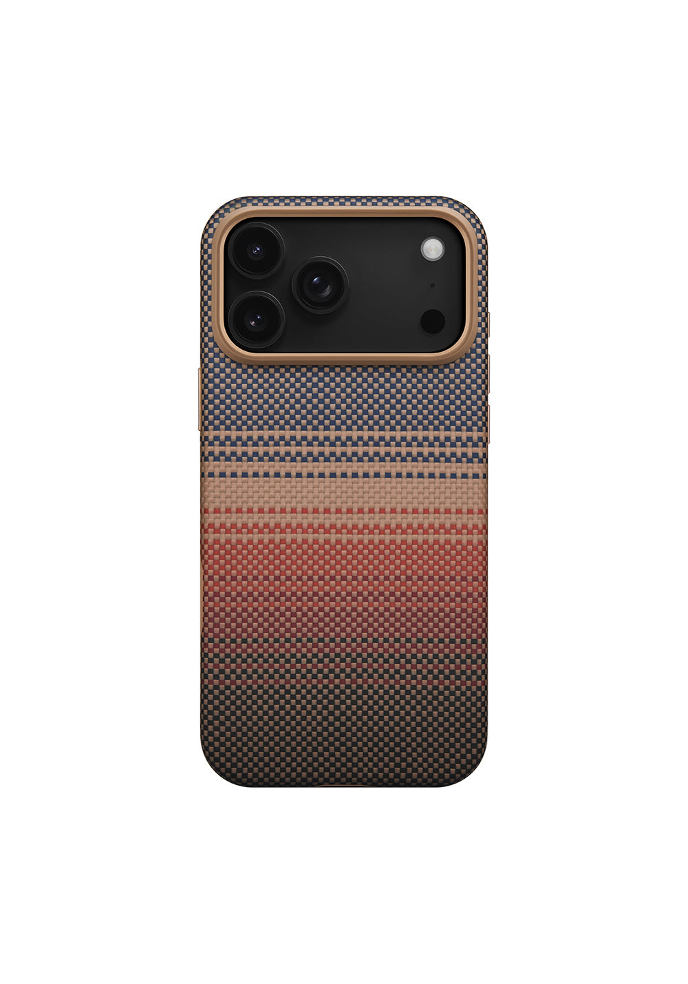 Apple iPhone 17 Pro Max Kılıf Manyetik Şarj Uyumlu Aramid Karbon Fiber Pitaka Military-Grade Sunset-Moonrise Serisi Kapak