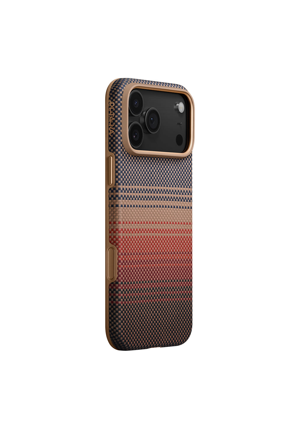 Apple iPhone 17 Pro Max Kılıf Manyetik Şarj Uyumlu Aramid Karbon Fiber Pitaka Military-Grade Sunset-Moonrise Serisi Kapak