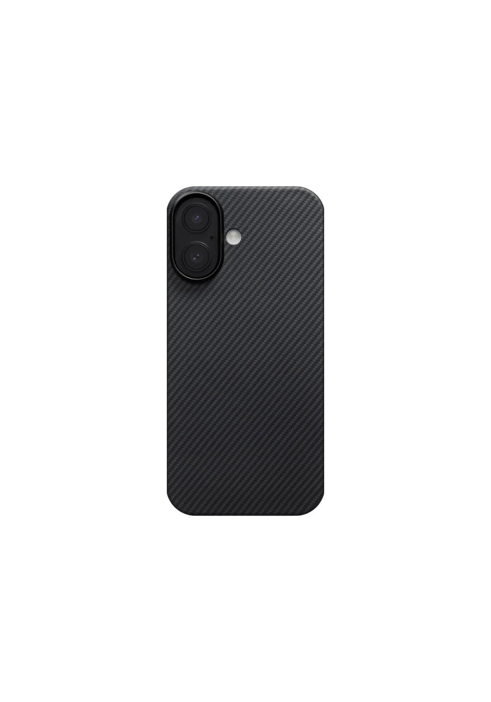 Apple iPhone 17 Kılıf Manyetik Şarj Uyumlu 1500D Aramid Karbon Fiber Pitaka Ultra-Slim Classic Serisi Black-Grey Twill Kapak