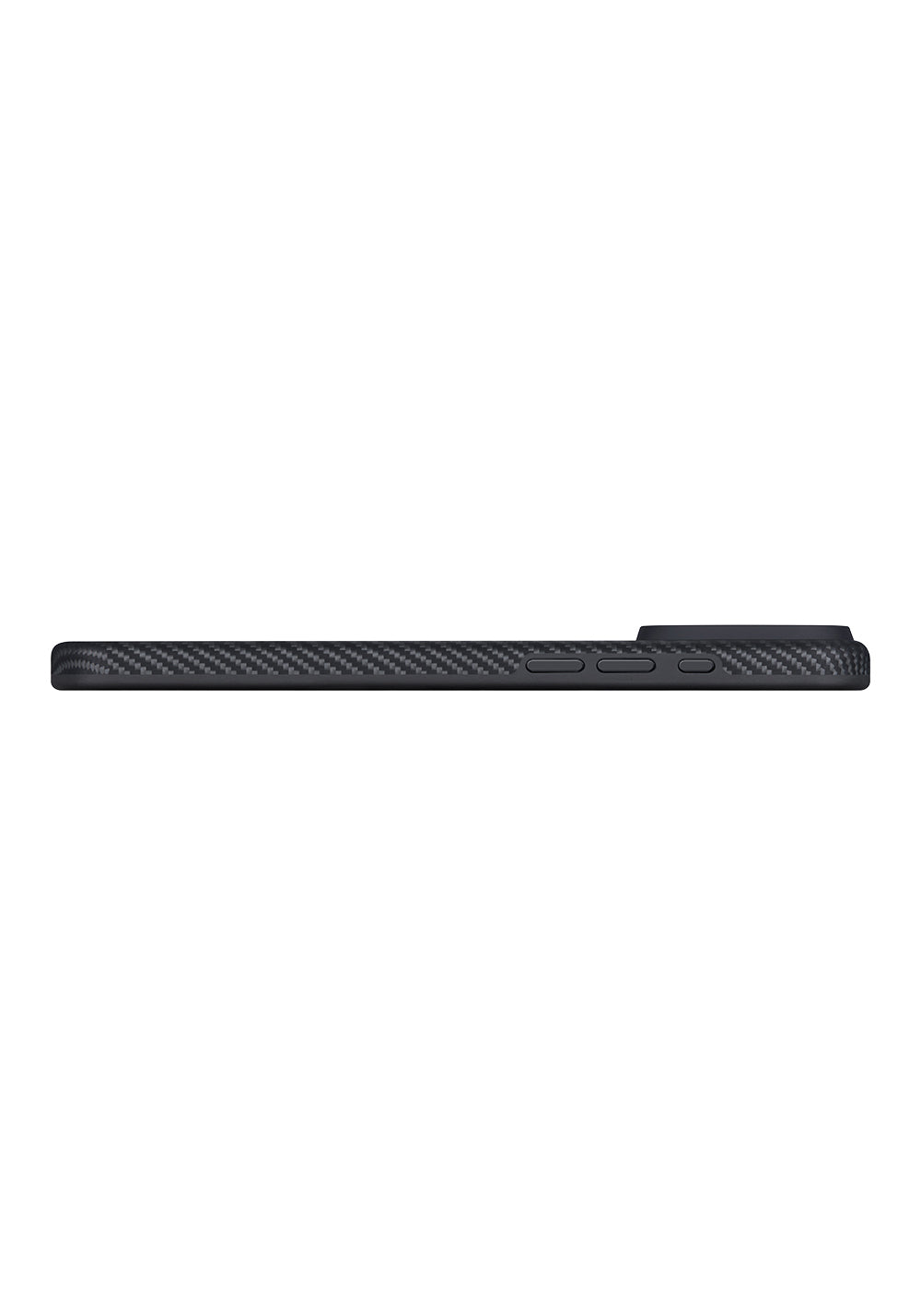 Apple iPhone 17 Pro Kılıf Manyetik Şarj Uyumlu Aramid Karbon Fiber Pitaka Military-Grade Classic Serisi Black-Grey Twill Kapak