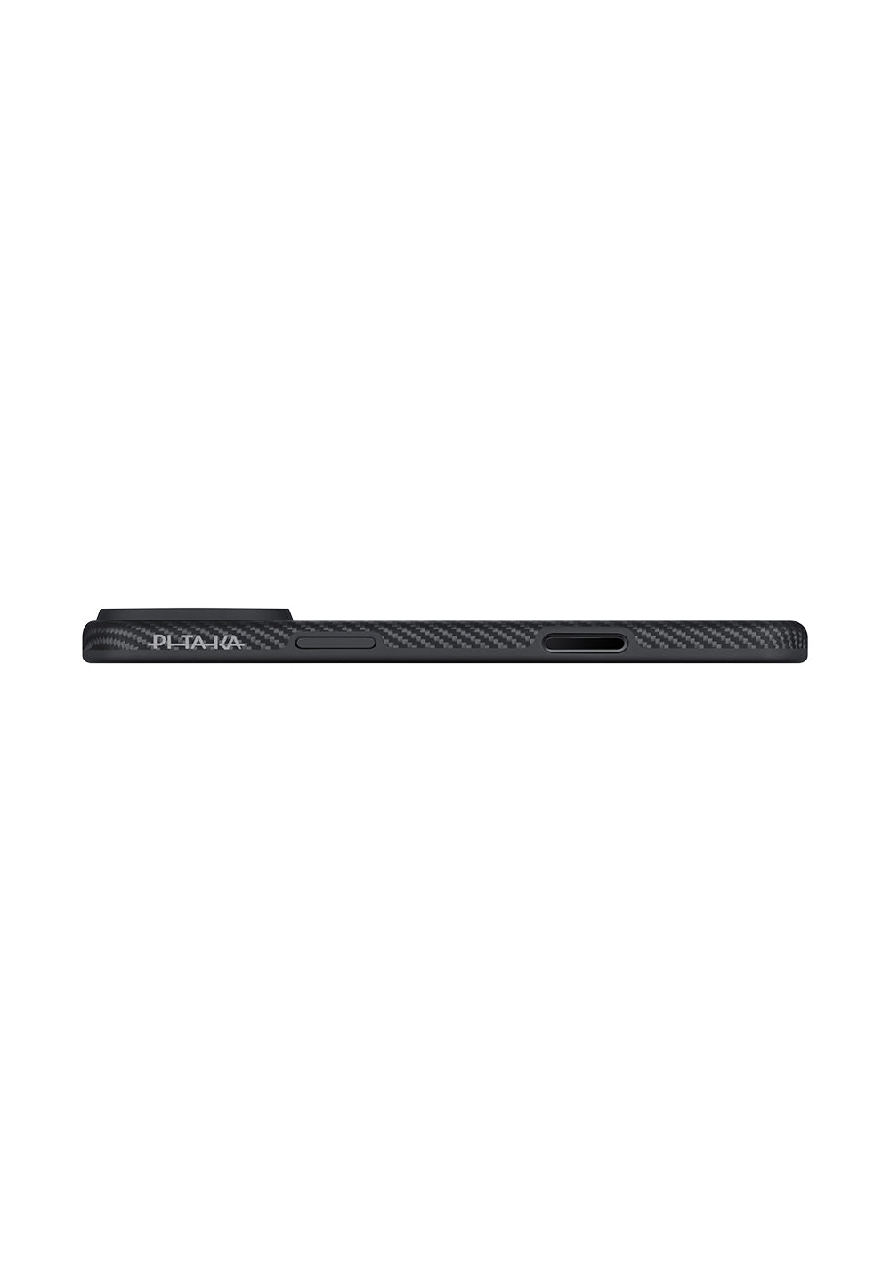 Apple iPhone 17 Pro Kılıf Manyetik Şarj Uyumlu Aramid Karbon Fiber Pitaka Military-Grade Classic Serisi Black-Grey Twill Kapak