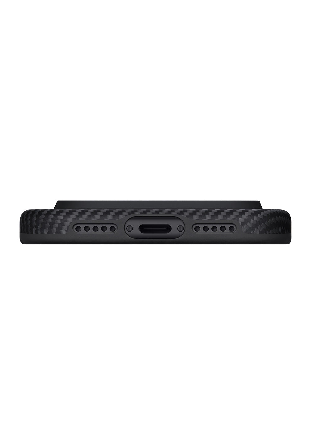 Apple iPhone 17 Pro Kılıf Manyetik Şarj Uyumlu Aramid Karbon Fiber Pitaka Military-Grade Classic Serisi Black-Grey Twill Kapak