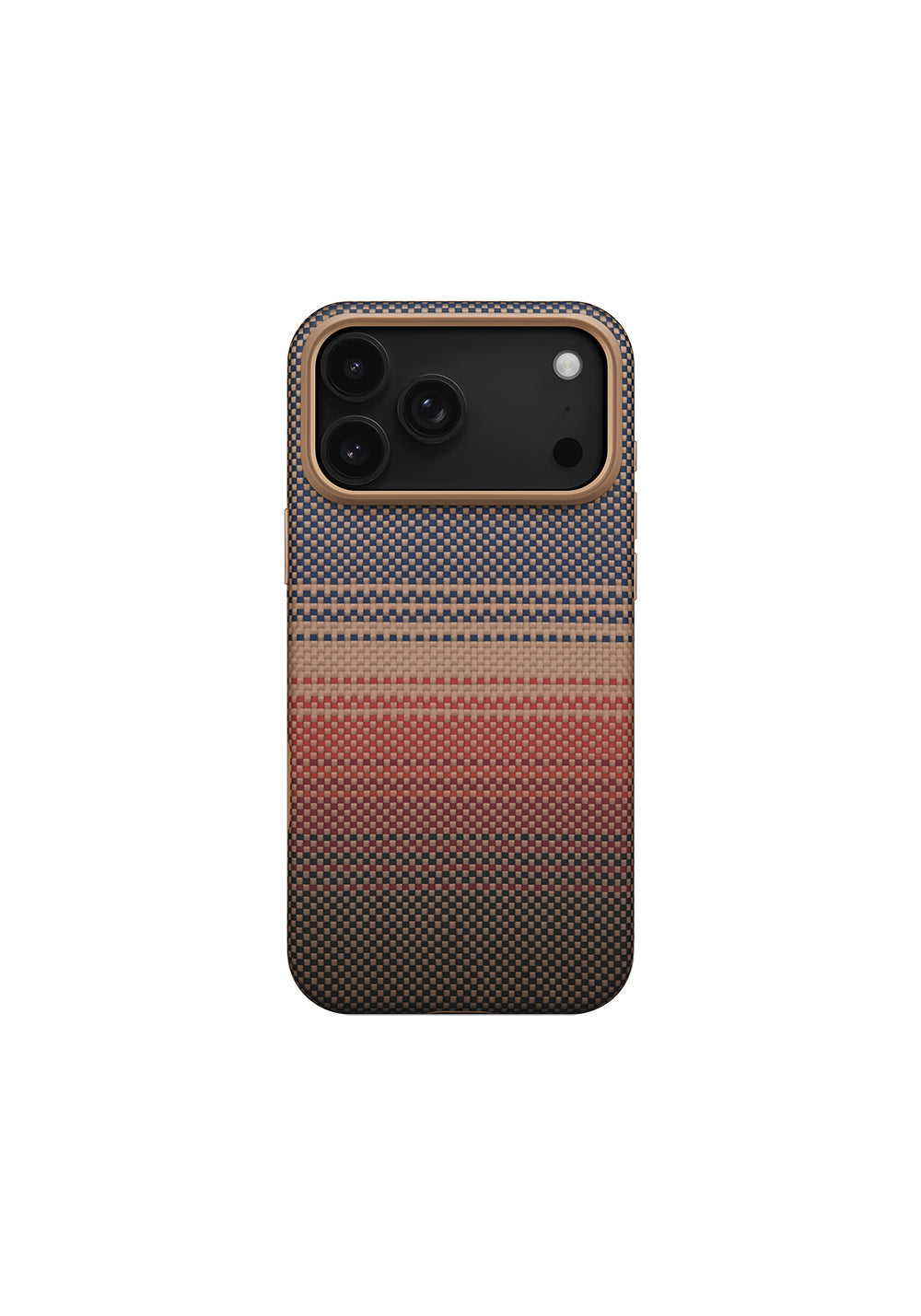 Apple iPhone 17 Pro Kılıf Manyetik Şarj Uyumlu Aramid Karbon Fiber Pitaka Military-Grade Sunset-Moonrise Serisi Kapak