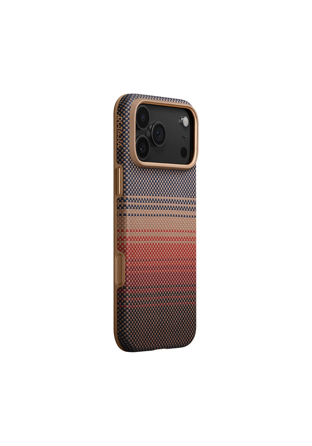 Apple iPhone 17 Pro Kılıf Manyetik Şarj Uyumlu Aramid Karbon Fiber Pitaka Military-Grade Sunset-Moonrise Serisi Kapak