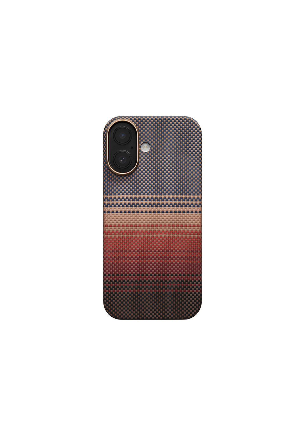 Apple iPhone 17 Kılıf Manyetik Şarj Uyumlu Aramid Karbon Fiber Pitaka Tactile Woven Sunset-Moonrise Serisi Kapak