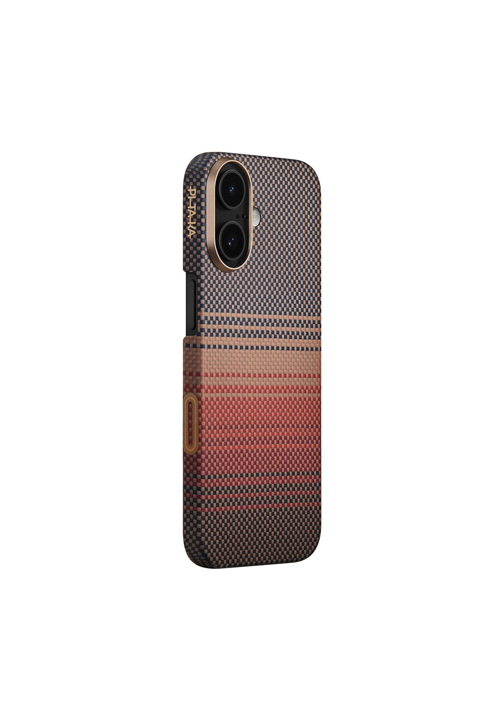 Apple iPhone 17 Kılıf Manyetik Şarj Uyumlu Aramid Karbon Fiber Pitaka Tactile Woven Sunset-Moonrise Serisi Kapak