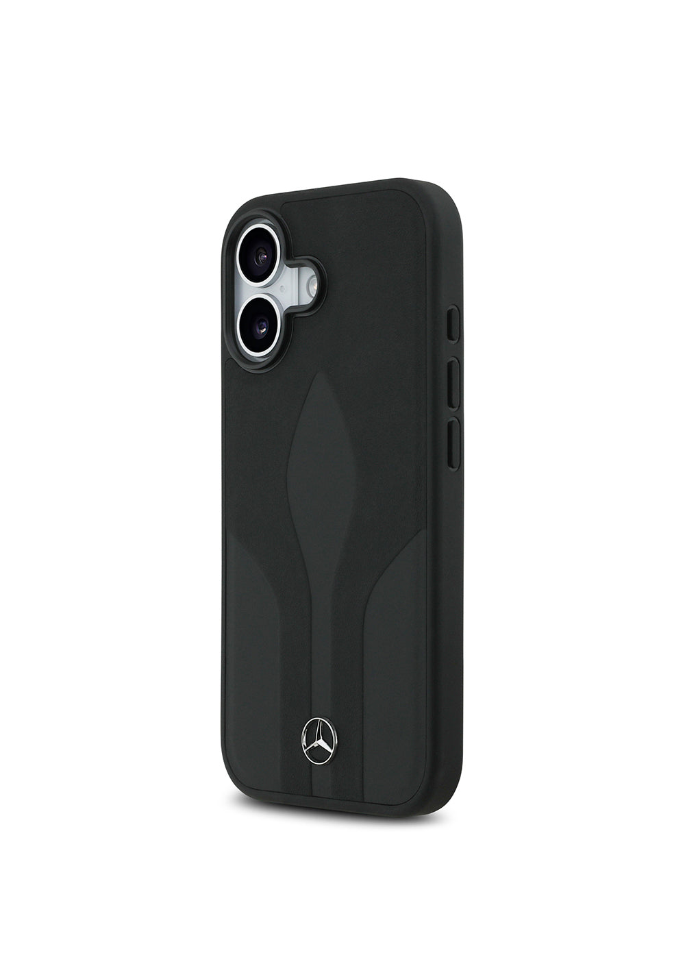 Apple iPhone 17 Kılıf Mercedes Benz Orijinal Lisanslı Manyetik Şarj Uyumlu Dokulu Desenli Deri Kapak
