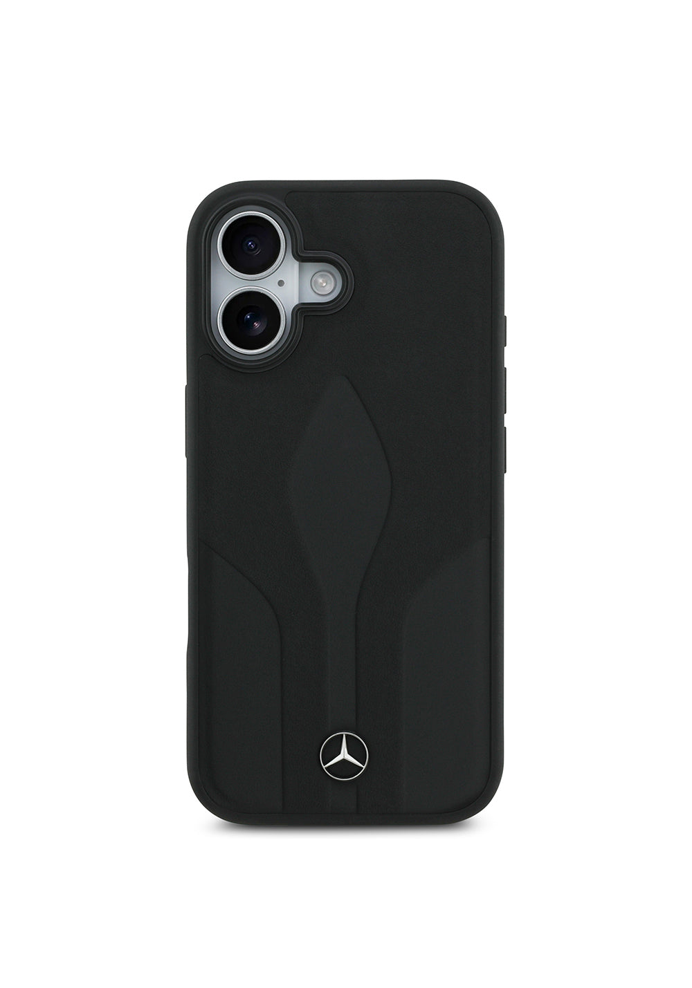 Apple iPhone 17 Kılıf Mercedes Benz Orijinal Lisanslı Manyetik Şarj Uyumlu Dokulu Desenli Deri Kapak